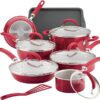 Rachael Ray Enameled Cookware Set - Red Shimmer - 13-piece