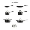 Tramontina Nonstick Porcelain Enamel Cookware Set - Black - Image 5