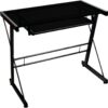 Walker Edison Metal Solo Computer Glass Desk - Black - Image 4