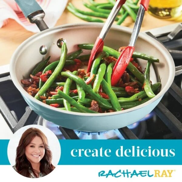Rachael Ray Enameled Cookware Set - Light Blue Shimmer - 13-piece - Image 3
