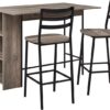 Walker Edison Counter Table Set - Reclaimed Barnwood - 3 Pieces - Image 5