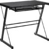 Walker Edison Metal Solo Computer Glass Desk - Black - Image 2