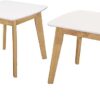 Walker Edison Retro Modern End Table, Set Of 2 - White/Natural - Image 3