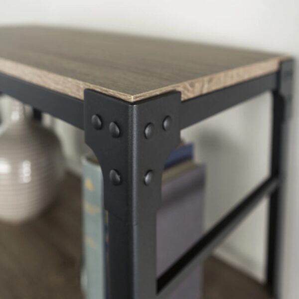 Walker Edison Angle Iron Urban Industrial Bookshelf - Driftwood - Image 4