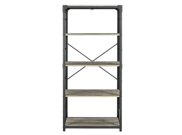 Walker Edison Angle Iron Urban Industrial Bookshelf - Driftwood - Image 7