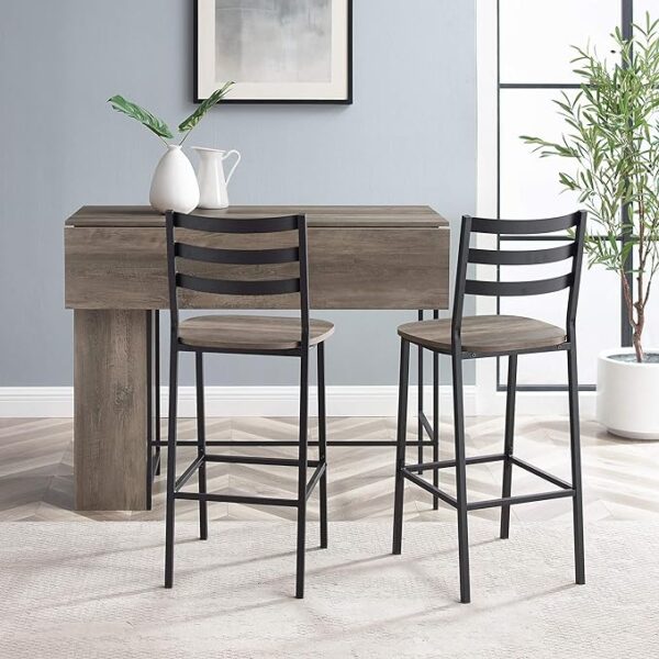 Walker Edison Counter Table Set - Reclaimed Barnwood - 3 Pieces