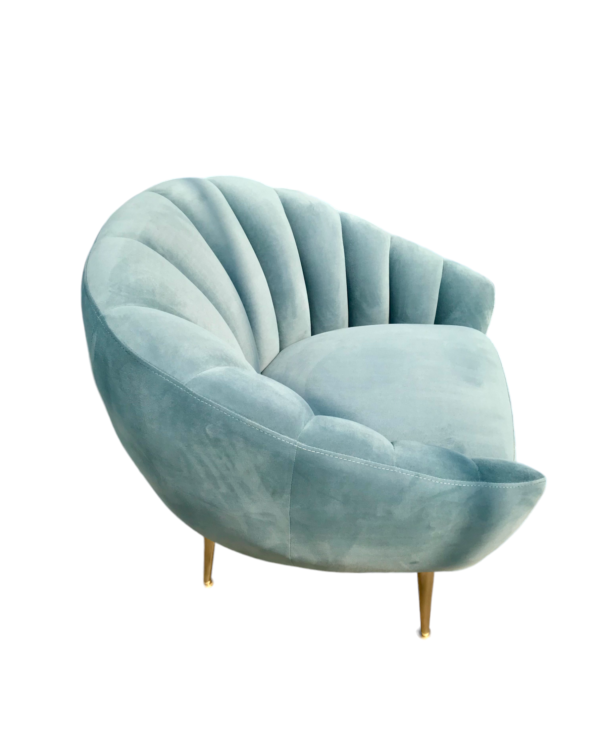 Primrose Accent Velvet Armchair - Blush Blue - Image 3