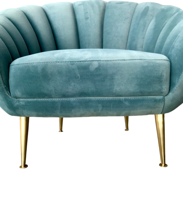 Primrose Accent Velvet Armchair - Blush Blue - Image 5