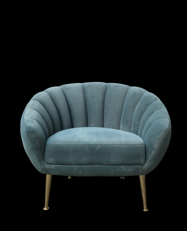 Primrose Accent Velvet Armchair - Blush Blue - Image 6
