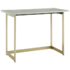 Walker Edison Modern Faux Marble Computer Desk - White Marble & Gold - 42 Inch - Image 4