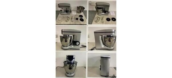 Linsan Stand Cake Mixer With Bowl - 7L -1000w - Silver - Image 4