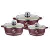 Linsan Die Cast Aluminium Non-Stick Cookware Set - 6pc