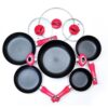 Linsan 8 Piece Aluminum Non-stick Premium Cookware Set With Spiral Bottom - Red