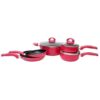 Linsan 8 Piece Aluminum Non-stick Premium Cookware Set With Spiral Bottom - Red - Image 4