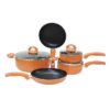 Linsan 8 Piece Aluminium Non-Stick Cookware Set Orange