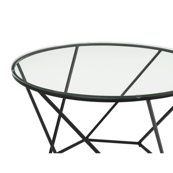 Walker Edison Geometric Glass Nesting Coffee Tables - Black - Image 6