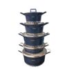 Linsan 10 Piece Die Cast Cookware Set - Blue - Image 4