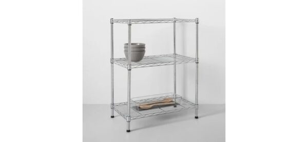 3 Tier Wide Wire Shelf Chrome- Made By Design -93cm x 90.4cm x 45.7cm - Image 4