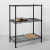 3 Tier Wide Wire Shelf- Made By Design -93cm x 90.4cm x 45.7cm- Black