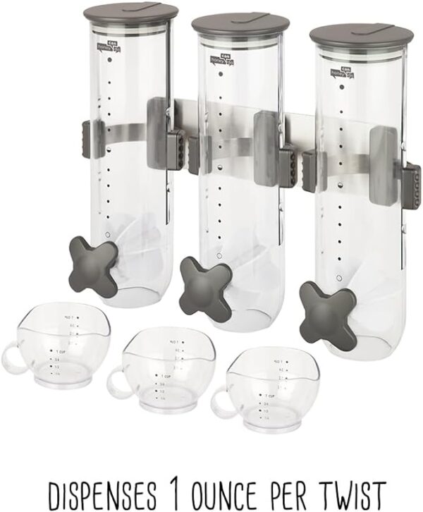 Wall Mount Triple  3 in 1 Dry-Food And Cereal Dispenser - Image 2