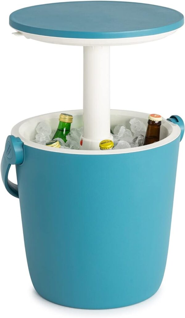 Keter Go Bar Beer & Wine Cooler With Handle - Pop Up Outdoor Table - Teal