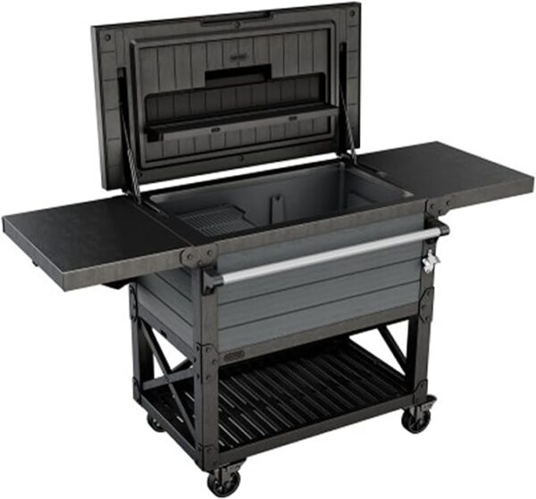 Keter Patio Cooler Beverage Cart & Cooling Chest For Camping & Pool Party