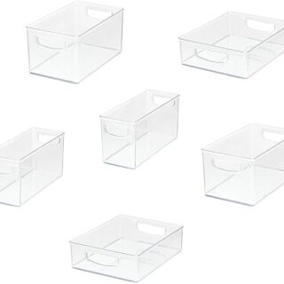Idesign Linus Plastic Storage Bin Set- 6 pieces