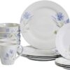 Tabletops Gallery Wildflower - 16 Piece Round Rim Dinnerware Set -Service Of 4 - Image 6