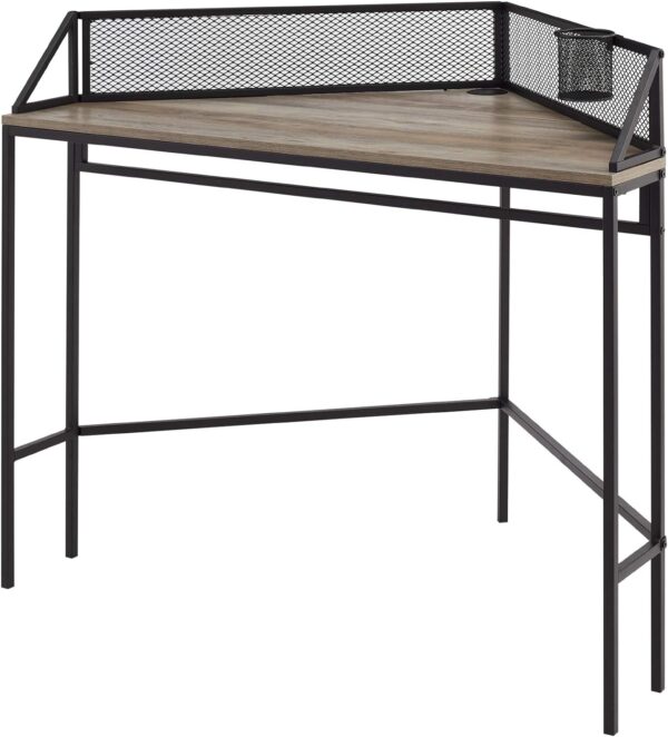 Walker Edison Industrial Corner Laptop Computer Writing Desk 42inch-Grey Wash - Image 3