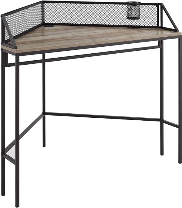 Walker Edison Industrial Corner Laptop Computer Writing Desk 42inch-Grey Wash - Image 4