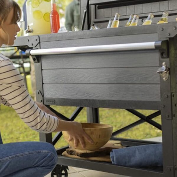 Keter Patio Cooler Beverage Cart & Cooling Chest For Camping & Pool Party - Image 4