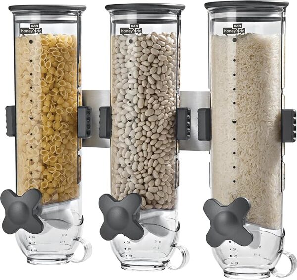 Wall Mount Triple  3 in 1 Dry-Food And Cereal Dispenser - Image 6