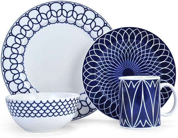 Mikasa Gingko Mikasa Lavina Porcelain Dinnerware Set - White - 16pieces