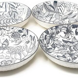 Signature 4 Piece Bowl Set Stoneware Bowls - Microwave And Dishwasher Safe