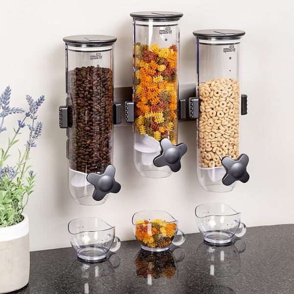 Wall Mount Triple  3 in 1 Dry-Food And Cereal Dispenser