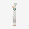 Triple Multicolour And Brass Floor Lamp - Image 2