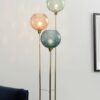 Triple Multicolour And Brass Floor Lamp - Image 4