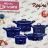 Dessini Regina Marble Non Stick Cookware Set - Blue - 10pcs - Image 2