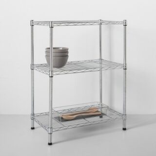 3 Tier Wire Shelf Chrome - Made By Design -77.7cm x 59cm x 33.9cm
