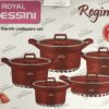 Dessini Regina Marble Non Stick Cookware Set - Red - 10pcs - Image 2
