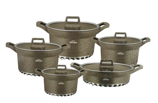 Dessini Regina Marble Non Stick Cookware Set - 10pcs