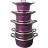 Dessini Regina Marble Non Stick Cookware Set - Purple - 10pcs - Image 4