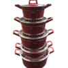 Dessini Regina Marble Non Stick Cookware Set - Red - 10pcs - Image 5