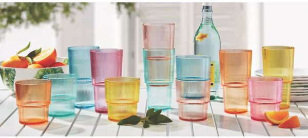 Member's Mark Shatterproof 12-piece Drinkware Set Ribbed - Image 2