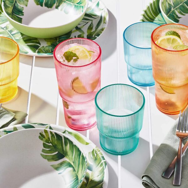 Member's Mark Shatterproof 12-piece Drinkware Set Ribbed - Image 5