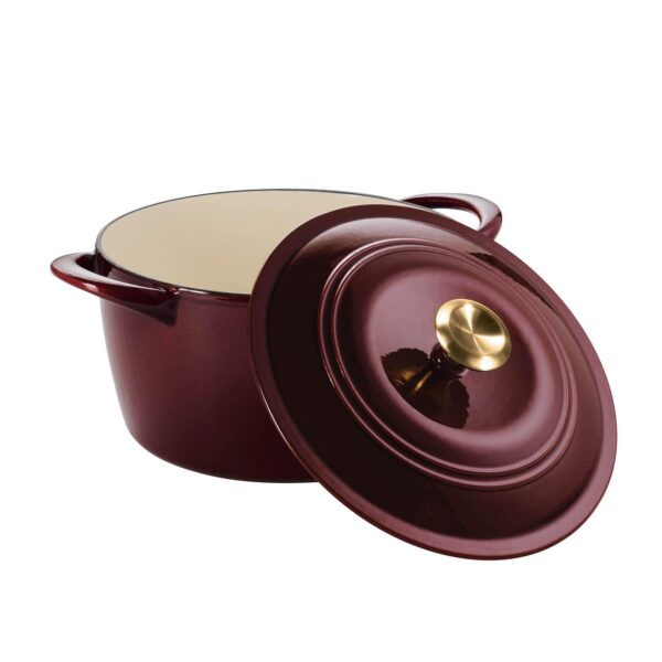 Tramontina Enameled Cast Iron 7-quart Dutch Oven  - Cranberry - Image 3