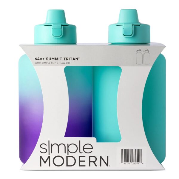 Simple Modern 64-oz Tritan Plastic Summit Water Bottle With Flip Straw - Tropical Seas & Oasis - Image 7