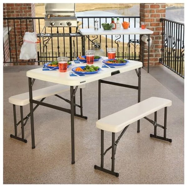 Lifetime Folding Picnic Table With Benches - Image 3