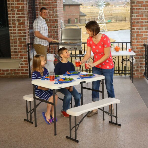 Lifetime Folding Picnic Table With Benches - Image 5