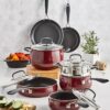 Belgique Nonstick Aluminum Red 12-Pc. Cookware Set, Created for Macy's